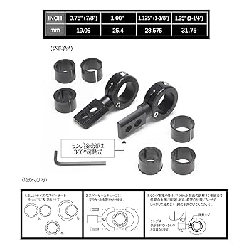 アクセサリー pia Amazon | PIAA(ピア) バイク用ランプ固定ブラケット 《360